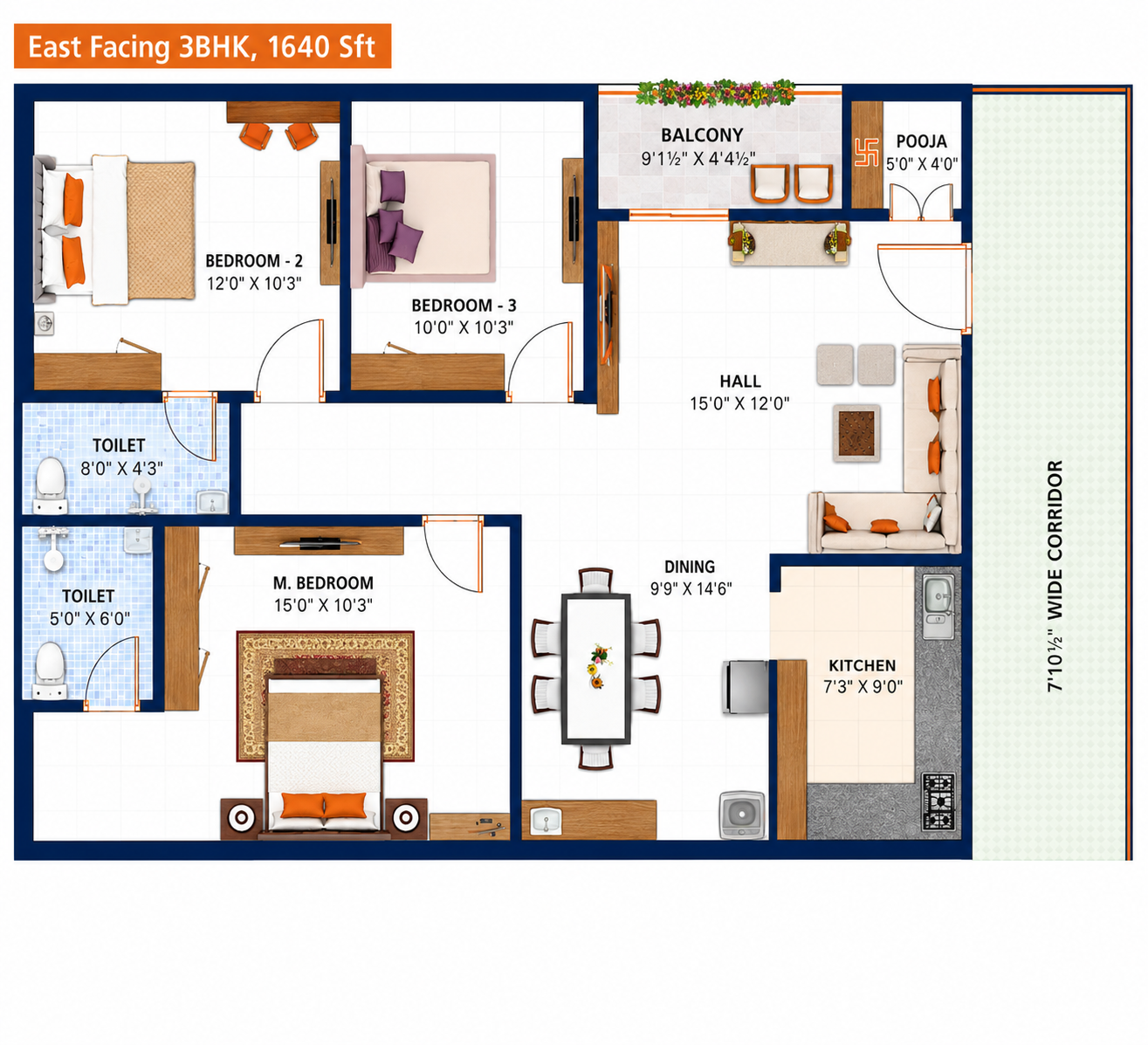 1640 Sq Ft Floor Plan